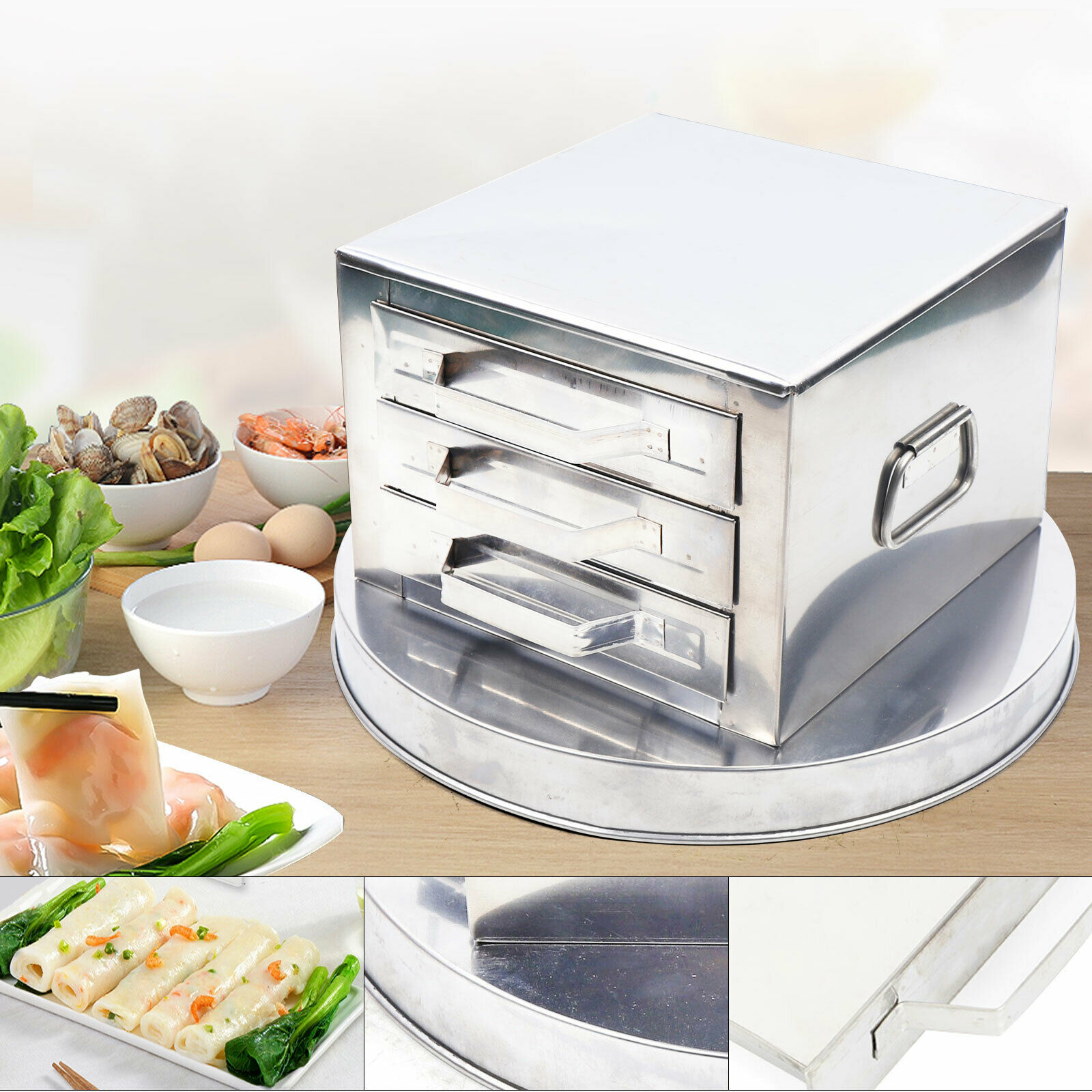 2-layer steamer drawers food steaming cooking baking rice noodle roll machine US 2-layer steamer drawers food steaming cooking baking rice noodle roll machine US